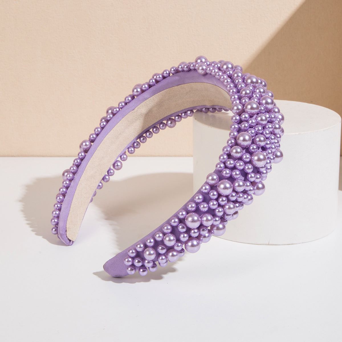 Wholesale Valentine's Day High Skull Sponge Pearl Wide Brimmed Headband